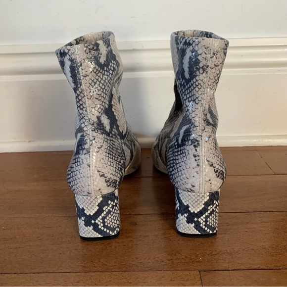 Stuart Weitzman Niki Snake Embossed Sock Booties - Picture 6 of 12